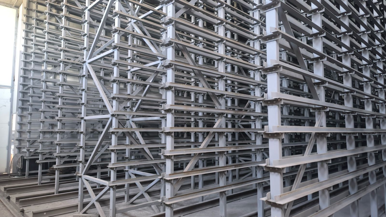Trockenregal für Betonsteinprodukte – Stahlkonstruktion Trockenregal für Betonsteinprodukte – Stahlkonstruktion